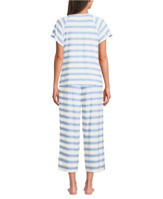 Women's Cooling Pajama Set - Short Sleeve Top and Crop Pants