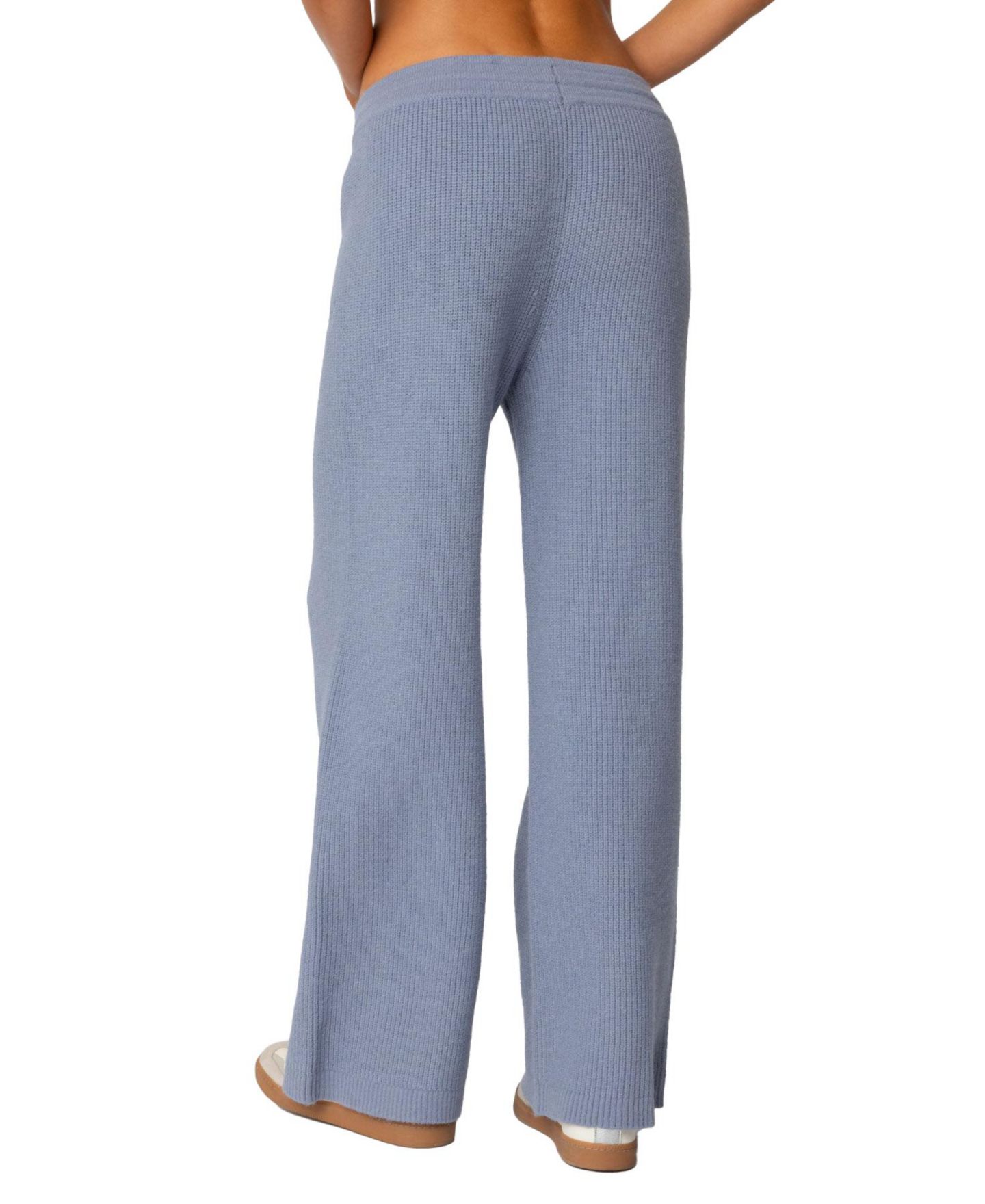 Женские брюки Edikted Kris Ribbed Knit Sweatpants, цвет: Синий — фото 2