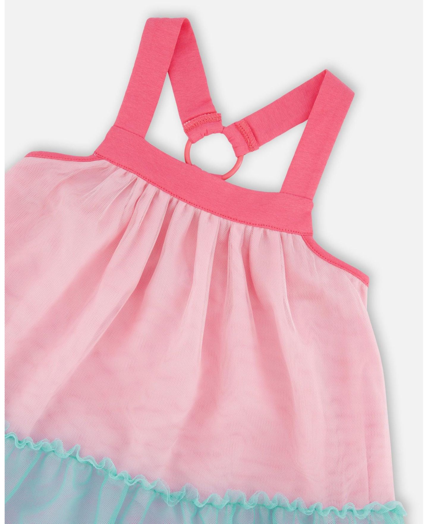 Платье Deux par Deux Mesh Dress для девочек, цвет: Розовый / Синий — фото 5