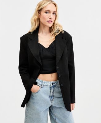Women's Oversized Linen-Blend Blazer