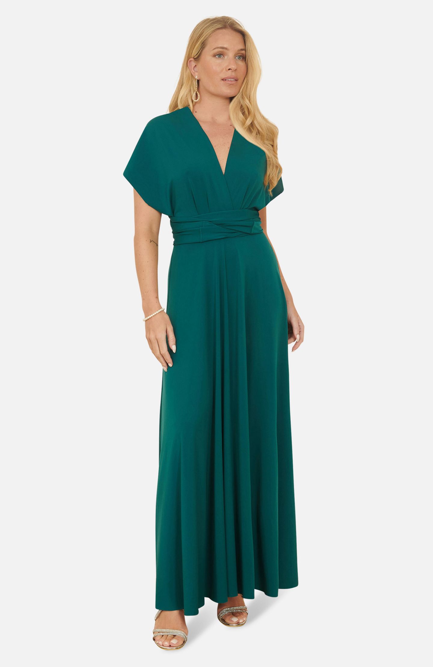 Женское платье Yumi Jersey Stretch Multiway Maxi, цвет: Зелёный — фото 7