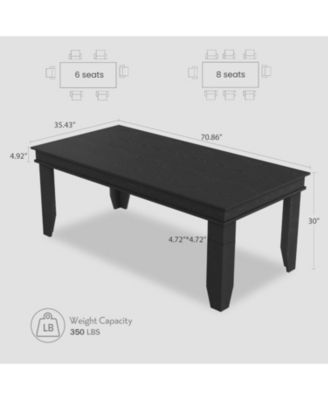 Farmhouse Dining Table for 6-8 People, 71" Long Wood Kitchen Table with Sturdy Frame & Rustic Wooden Finish, 6-8 Seats Large Rectangular Tables