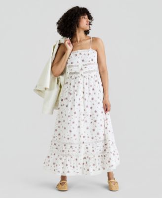 Women's Printed Cotton Sleeveless Maxi Dress