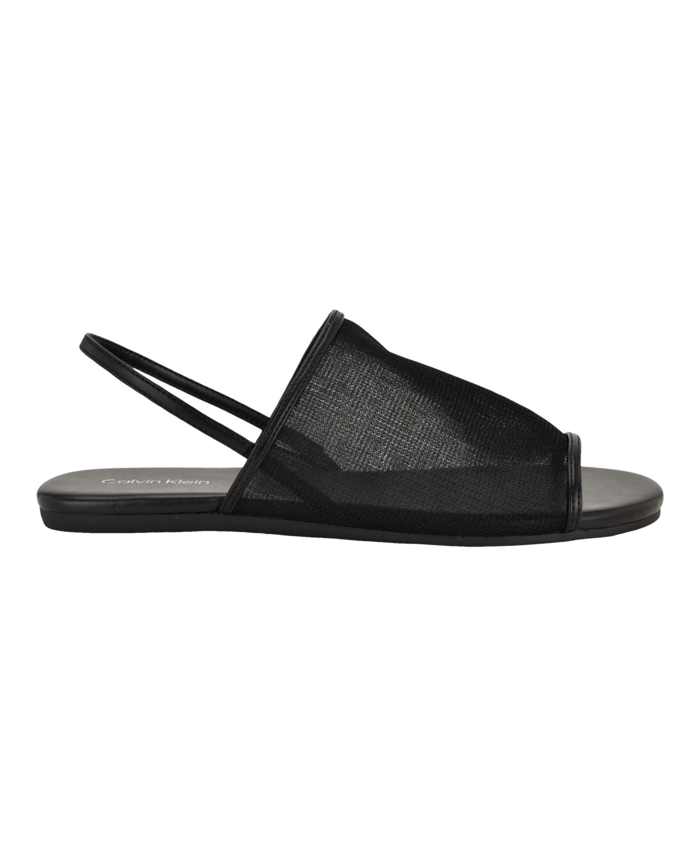 Женские сандалии Calvin Klein Gaven Mesh Flat Slip-On Slingback, цвет: Чёрный сетчатый — фото 2