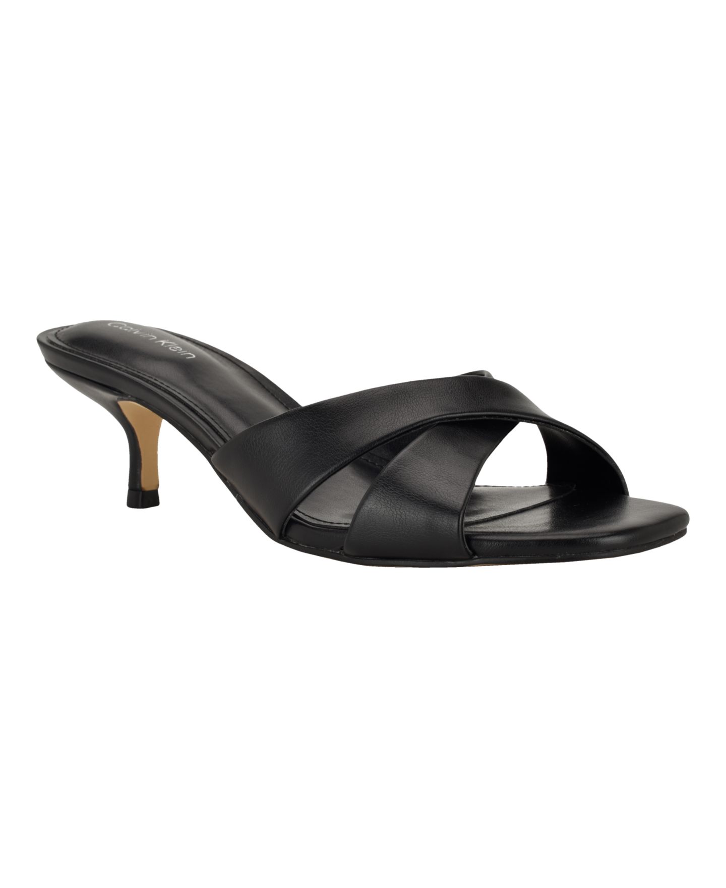 Женские сандалии Calvin Klein Skylor Criss-Cross Kitten Heel, цвет: Чёрный — фото 1