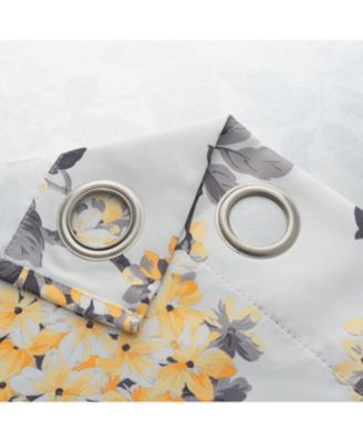 100% Polyester 200 GSM Hydrangea Printed Blackout Grommet Curtain Panel.