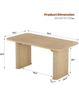 62" Large Dining Table, Set for 6-8 People, Kitchen Dining Table with Grille Design, Suitable for Dining, Home, Office, Living
