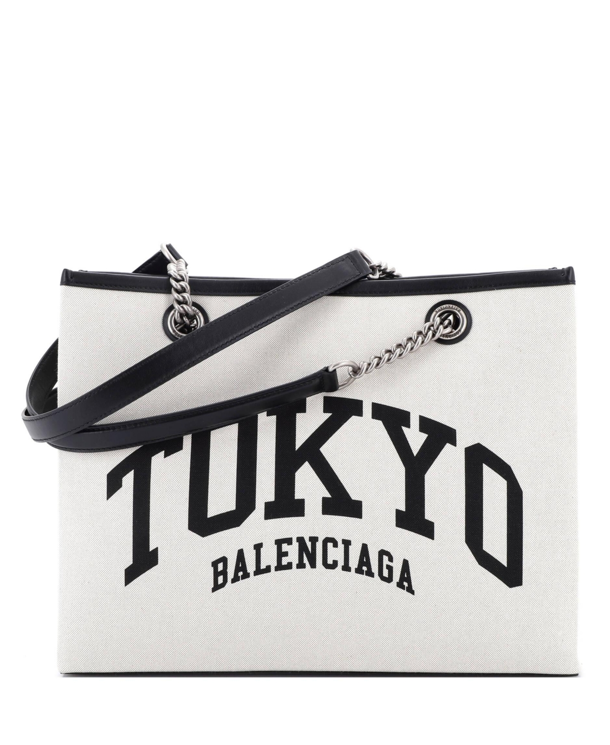 Pre-Owned Balenciaga Medium Cities Duty Free Tote Printed Canvas