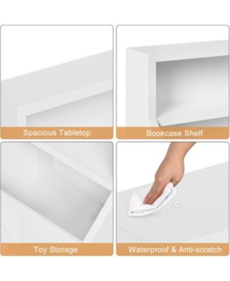 Kids Bookshelf and Toy Storage – Wooden Toddler Bookcase with Large Cubbies, Storage Organizer Cabinet