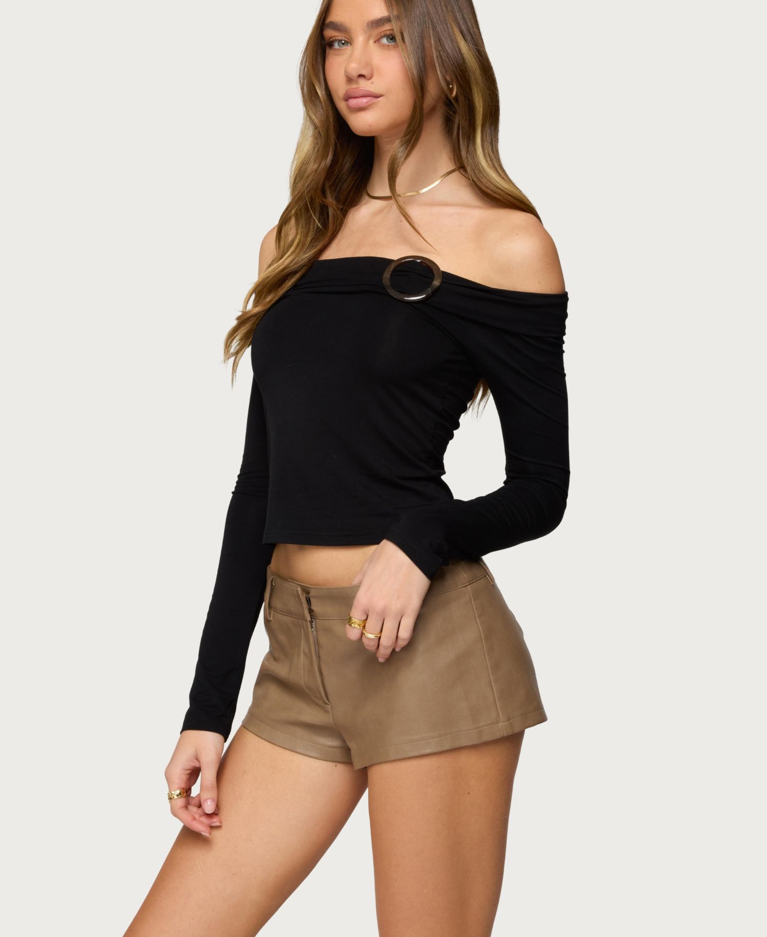 Women's Mazi Foldover Gathered Ring Top
