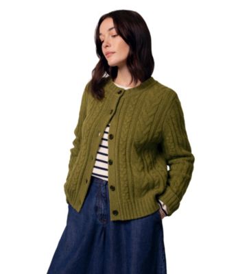 Women's Merino Wool Cable Knit Cardigan