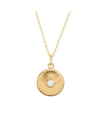 Palmer Sunburst Pendant Necklace in 14k Gold Finish