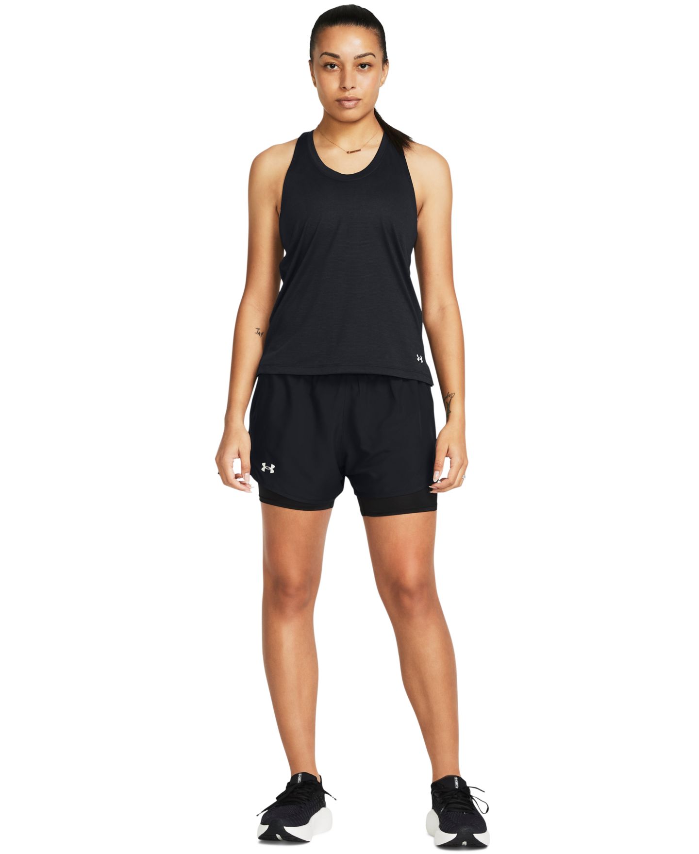 Женские шорты Under Armour Fly By 2-in-1 Shorts, цвет: Чёрный — фото 2