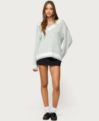 Women's Lila V Neck Cable Knit Sweater