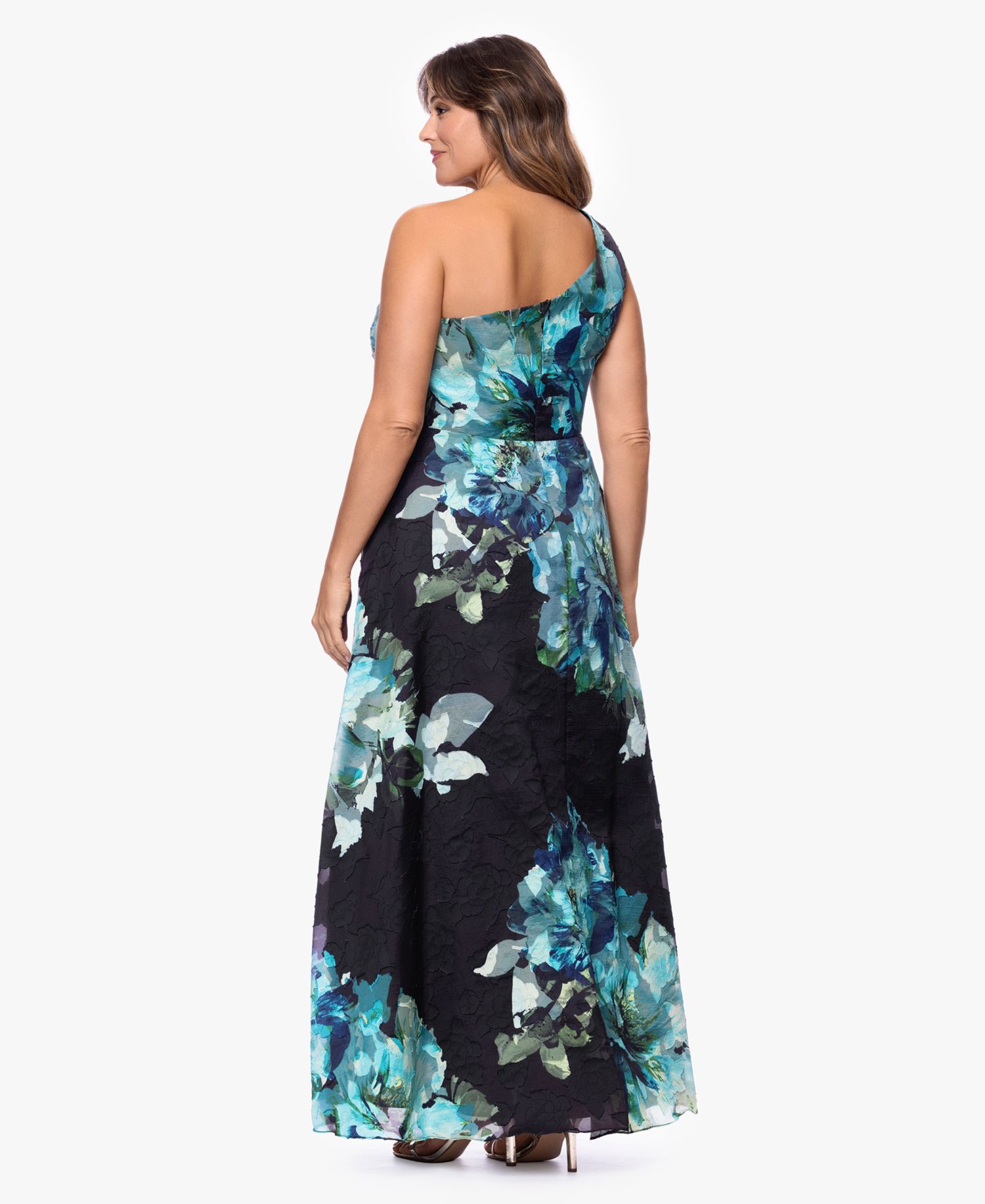 Plus Size One-Shoulder Ball Gown Dress