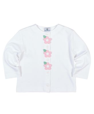 Little Girl Knit Cardigan With Flowers