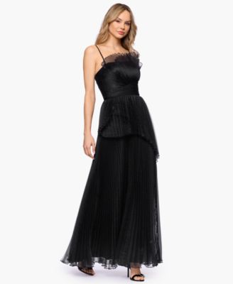 Women's Pleated Square Neck Ball Gown