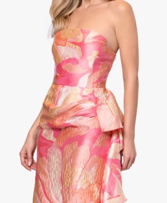 Women's Strapless Side Ruffle Ball Gown