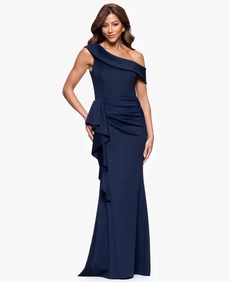 Petite One-Shoulder Ball Gown - Midnight
