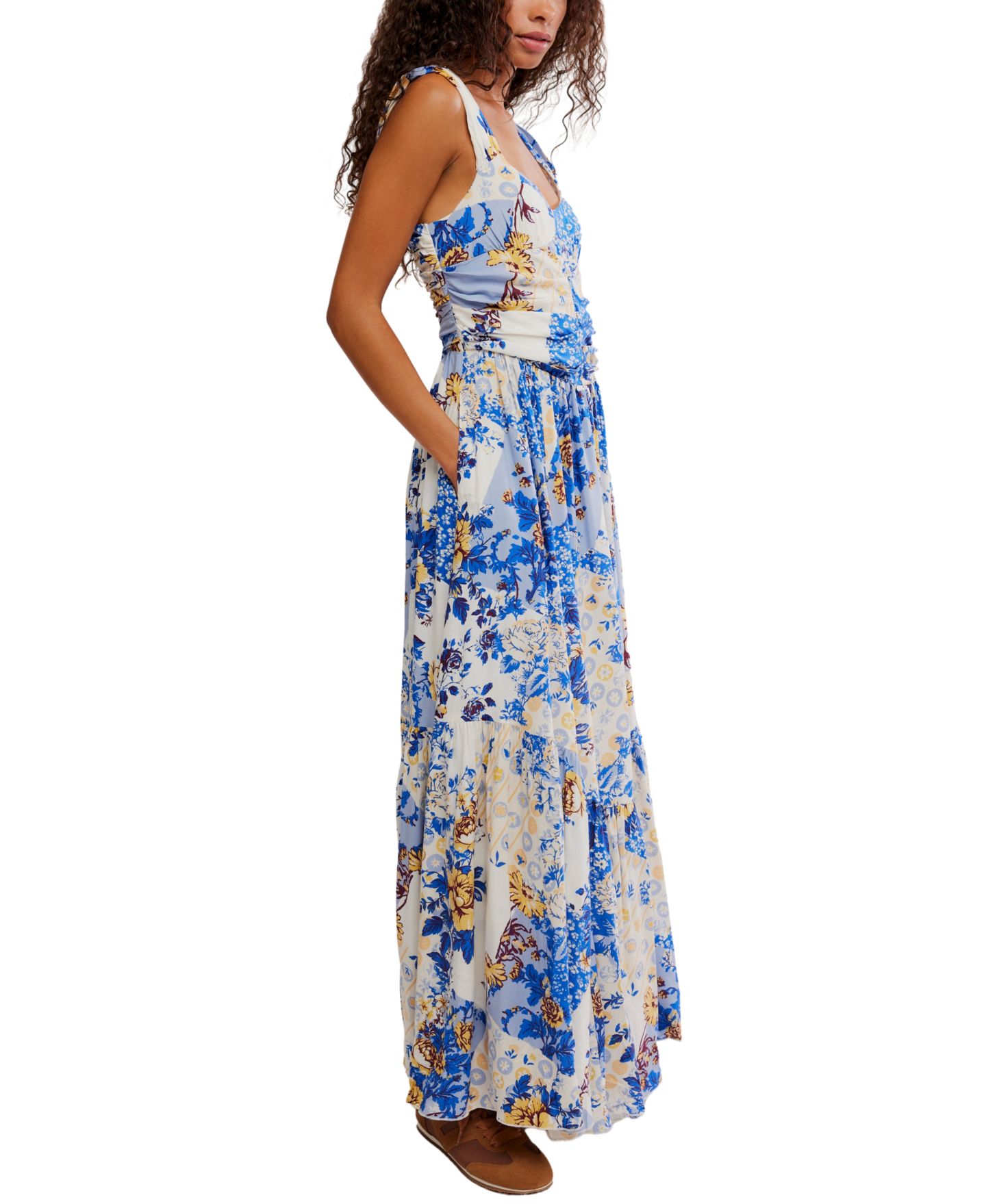 Женское платье Free People Sasha Sleeveless Scoop Neck Maxi, цвет: Фарфоровый — фото 3