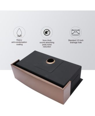 huluwat Rose Gold Farmhouse Kitchen Sink Stainless Steel Apron Front 16 Gauge