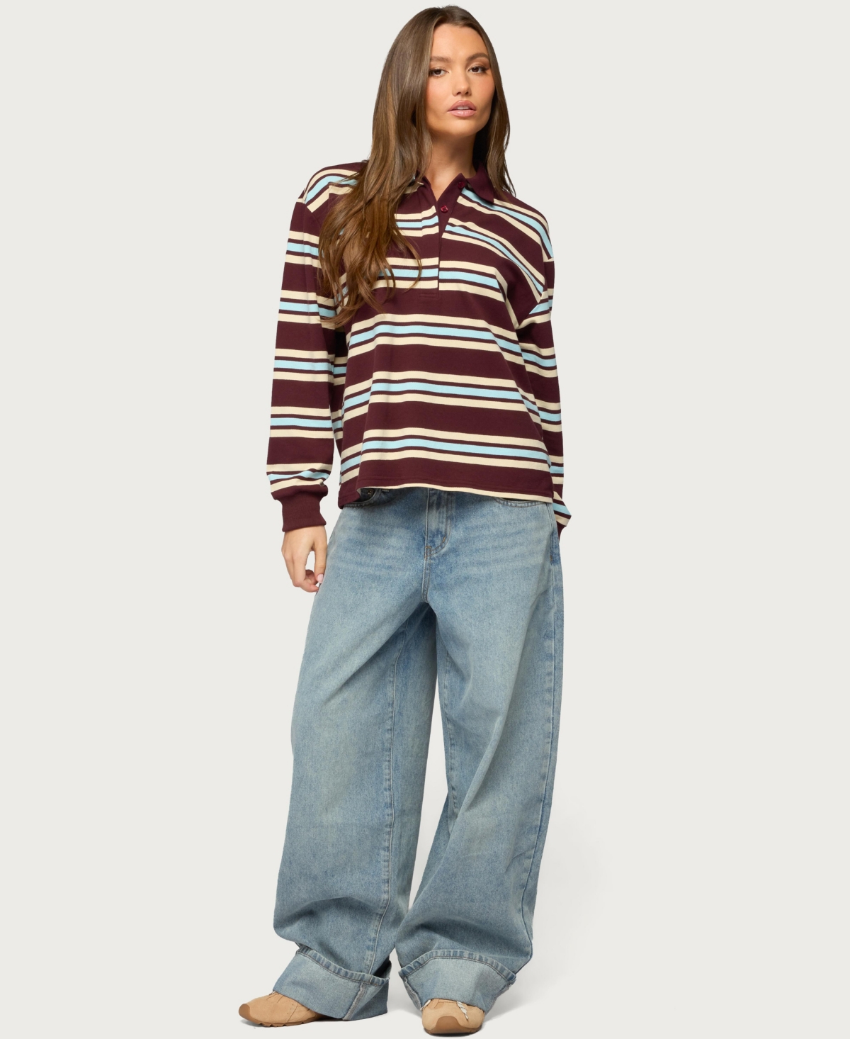 Edikted Women's Renya Striped Rugby Shirt