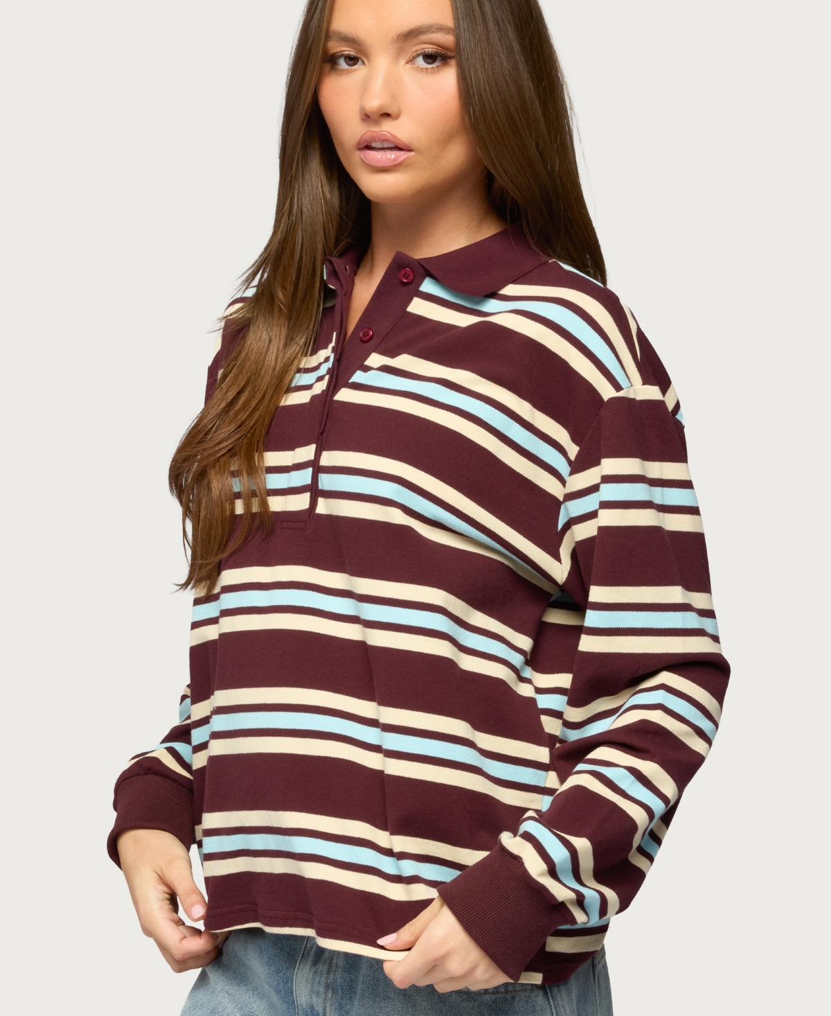 Edikted Women's Renya Striped Rugby Shirt