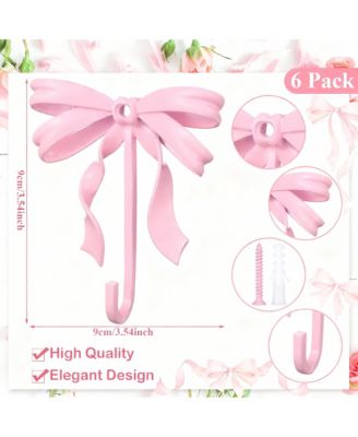 6 Hooks - Elegant Decor & More for Hanging Coats, Hats, Towels