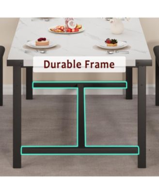 Extendable Dining Table Set for 4-6 Rectangle Large Extendable Kitchen Table with 2 Upholstered Benches