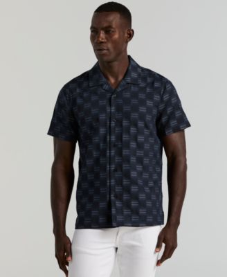 Men's Camp Collar Clipped Dobby Shirt