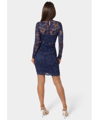 Women's Marseille Lace Long Sleeve Illusion Dress