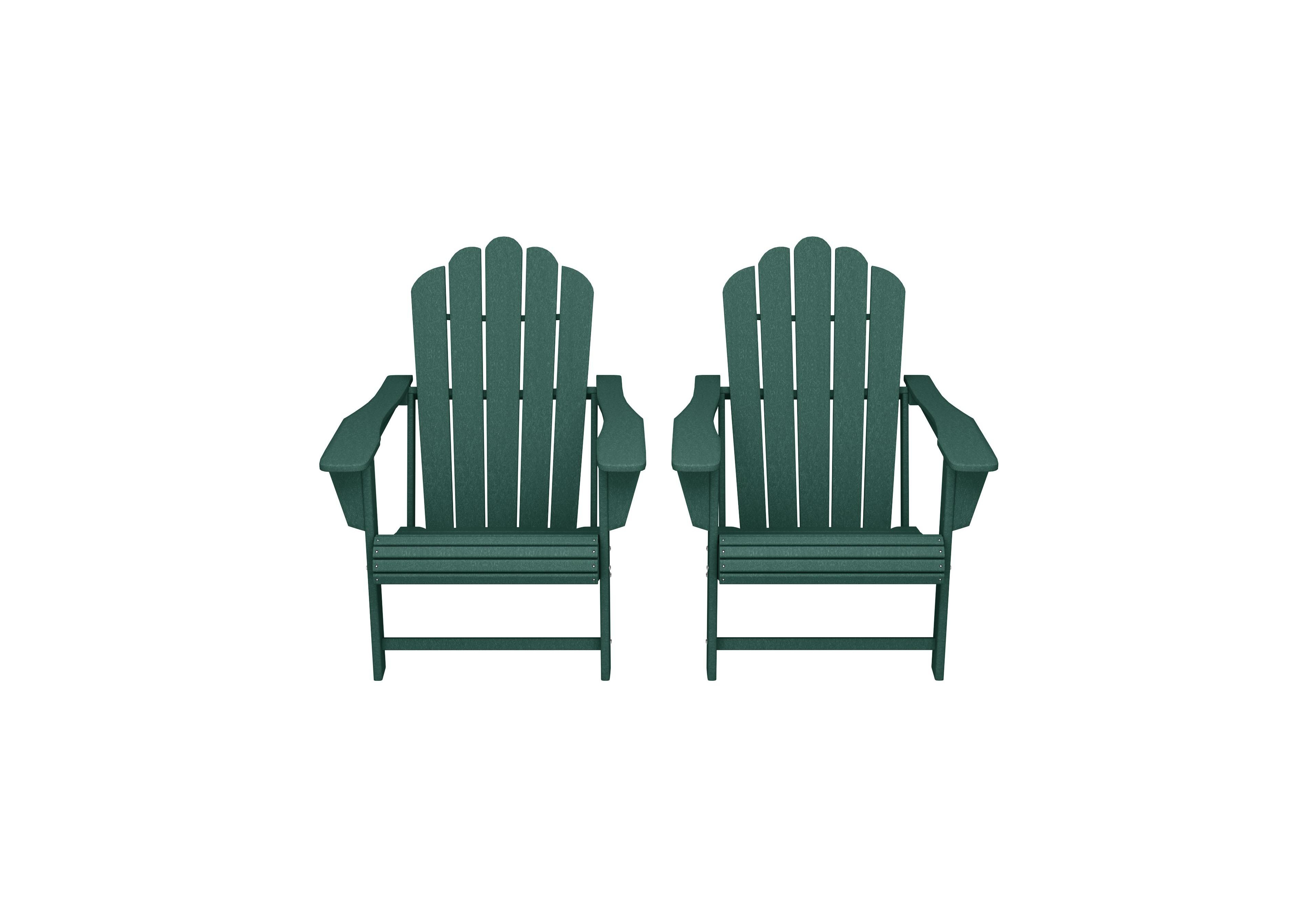 WestinTrends Outdoor Patio Hdpe Adirondack Chairs With Cup Holders (Set of 2)