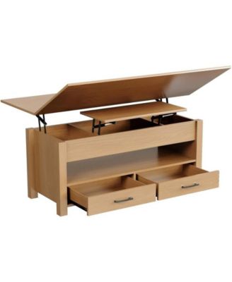 40" Coffee Table Lift Top, Multi-Function Convertible Coffee Table with Drawers and Hidden Compartment, Converts to Dining Table for Living