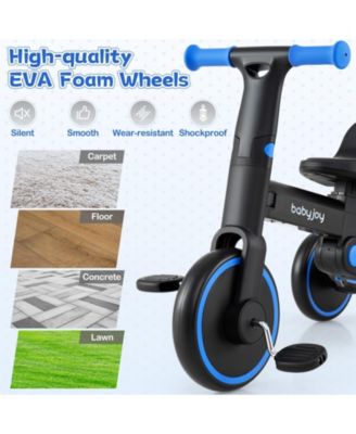 4-in-1 Foldable Toddler Tricycle with Push Handle with Adjustable Seat