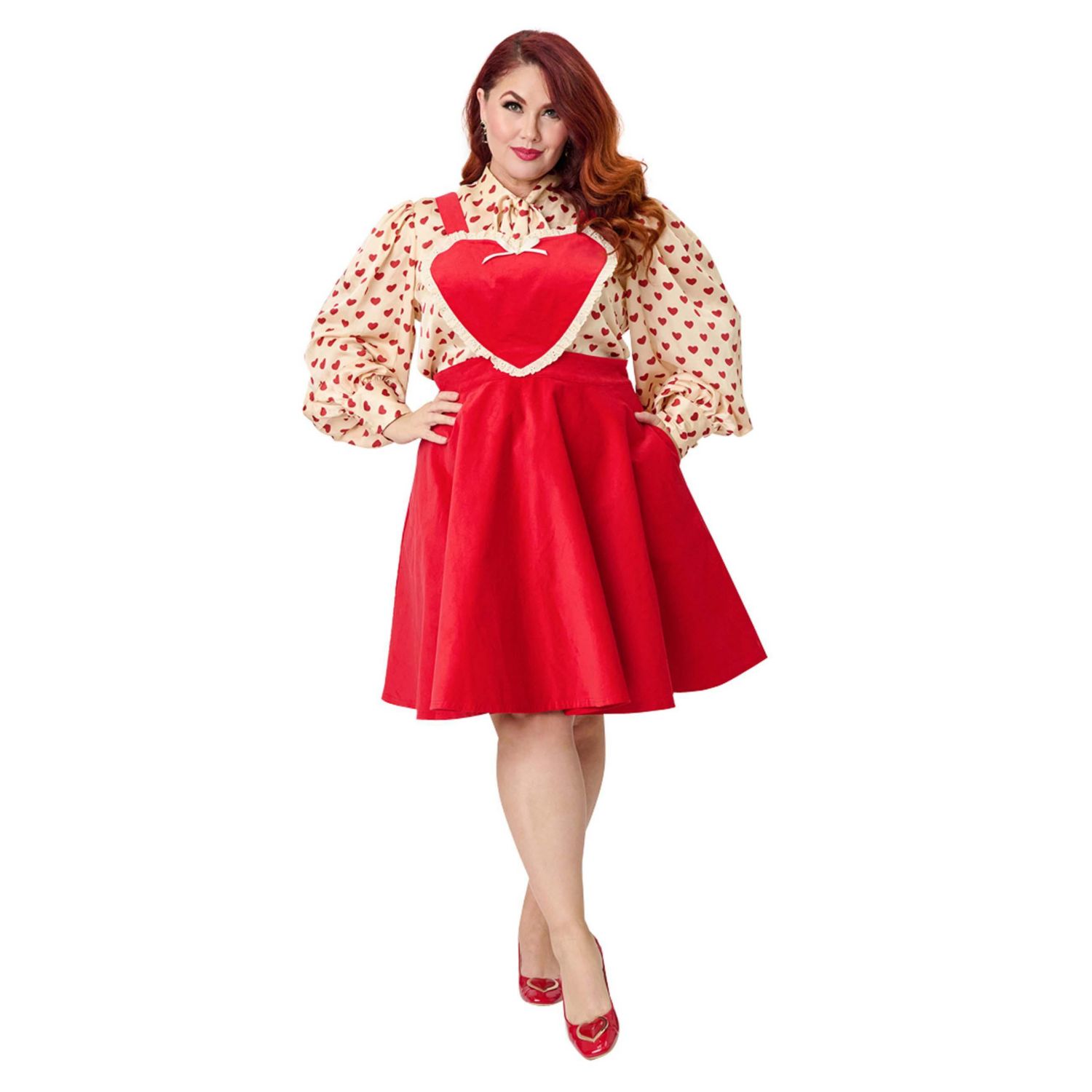 Plus Size Bib Pinafore Skirt
