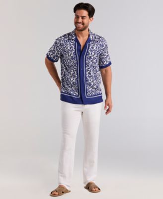 Men's Twill Leaf Print Shirt
