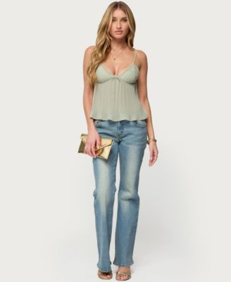 Women's Rhian Lacey Pleated Babydoll Top