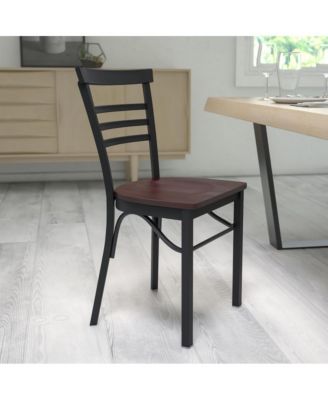 Three-Slat Ladder Back Metal Restaurant Dining Chair