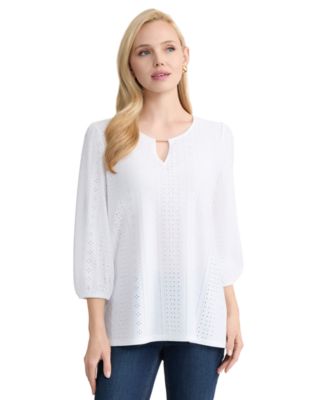 Petite 3/4-Sleeve Round Neck Top