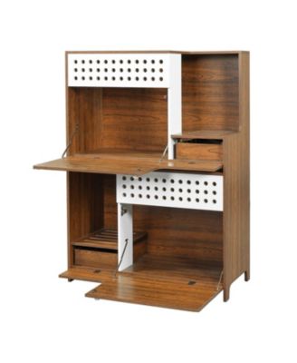 Modern 2-in-1 Cat Furniture: Litter Box Cabinet & Cat House Side Table with Storage