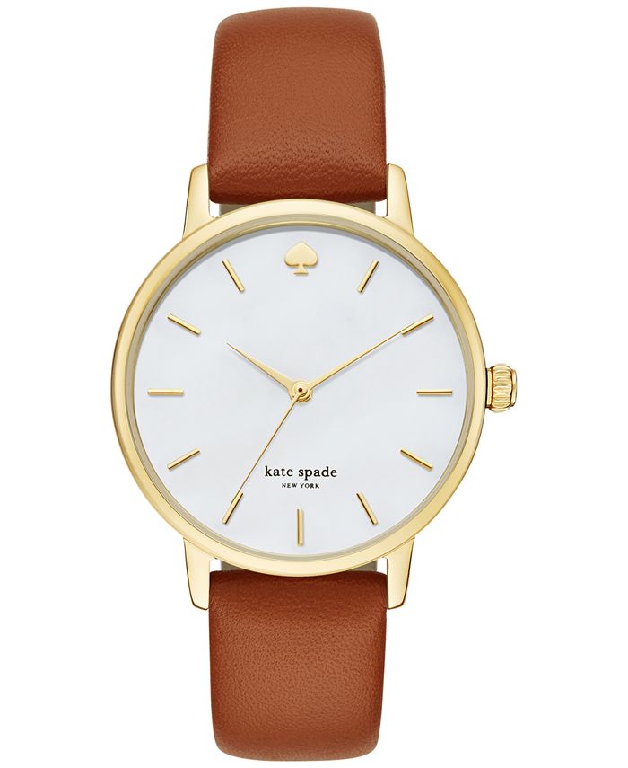 kate spade new york Women's Metro Luggage Leather Strap Watch 34mm KSW1142  & Reviews - All Watches - Jewelry & Watches - Macy's