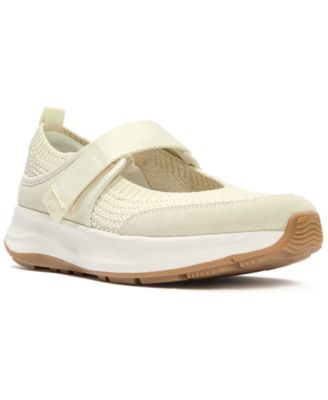 Women's F-Mode Flow Knit Suede Mary Jane Almond Toe Sneakers