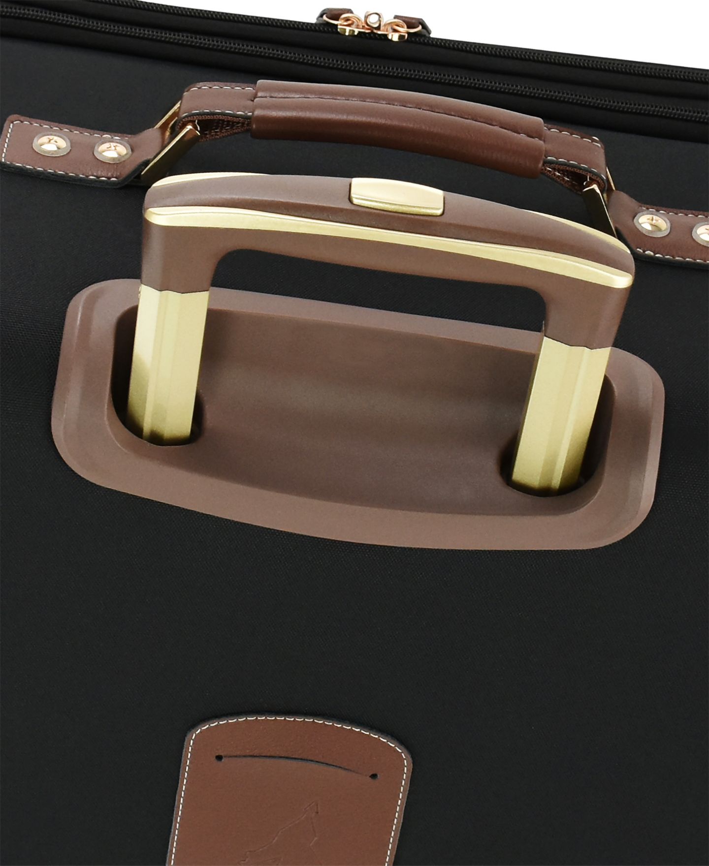 Чемодан London Fog Nottingham Medium Expandable Softside Spinner, цвет: Чёрный каштановый — фото 4