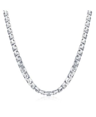 Heavy Solid 7MM Fancy Franco Square Chain Necklace Greek-Key Design Sterling Silver 20 Inch