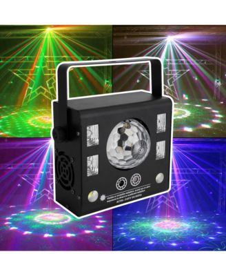 50W Party Light, 4-in-1 Magic Ball, Laser, Strobe & UV Effects with DMX Control