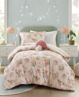 Gwen Mushroom Garden Floral 3-Pc. Comforter Set, Twin/Twin XL
