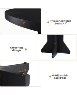 Round Dining Table for Circle Kitchen Dinner Table with Sturdy Pedestal Base, Small Spaces Dinning Room Furniture for Living Room