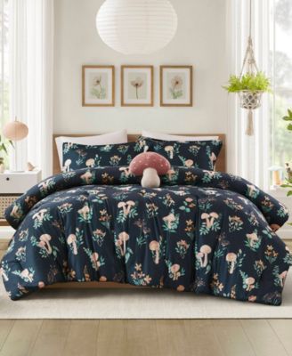 Gwen Mushroom Garden Floral 4-Pc. Comforter Set, Full/Queen