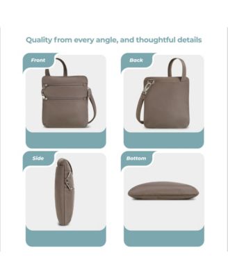 Anti-Theft Classic Slim Double Zip Crossbody Bag