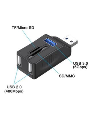 5-in-1 USB 3.0 Hub - 5Gbps High-Speed Data Transfer, Portable USB Splitter for Laptop, PC, Camera,Ideal for Office
